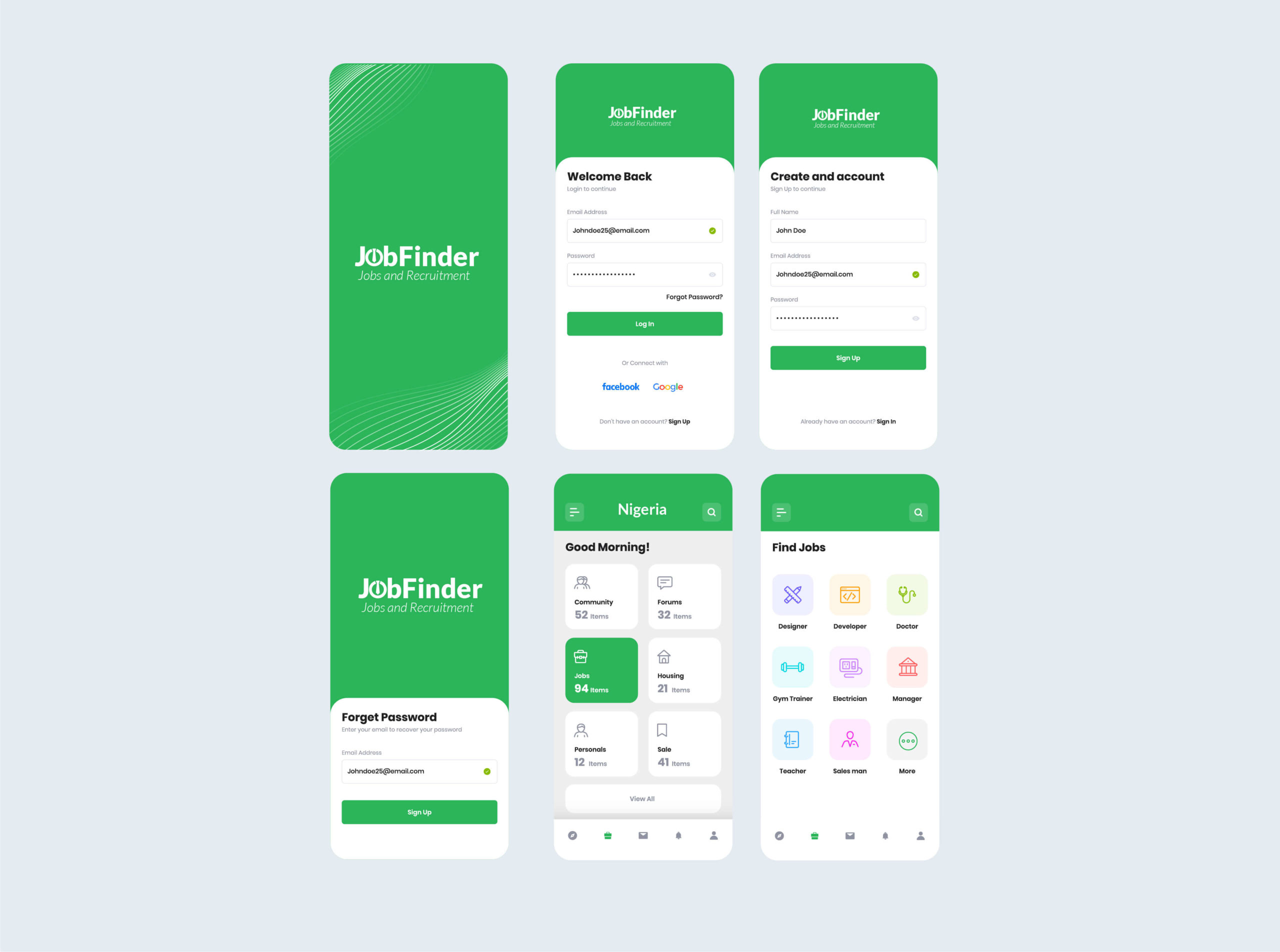 Job Finder Mobile App Design